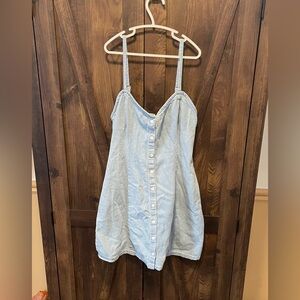 Sky Blue Denim Button Up Dress
